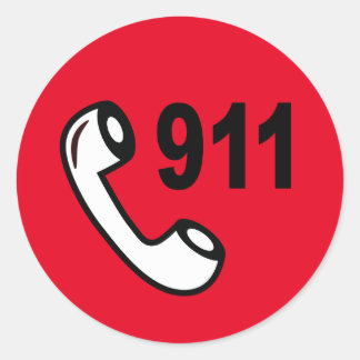 911緊急赤電話番号医救済用 ラウンドシール