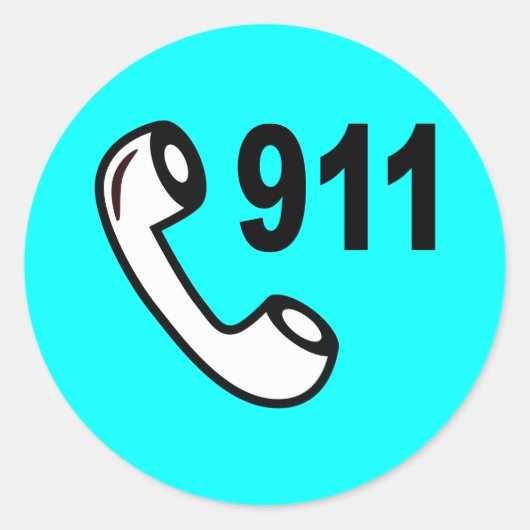 911緊急電話番号の医療資救済料 ラウンドシール (正面)
