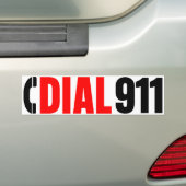 911警察のステッカー2に電話をかけて下さい バンパーステッカー (車上)