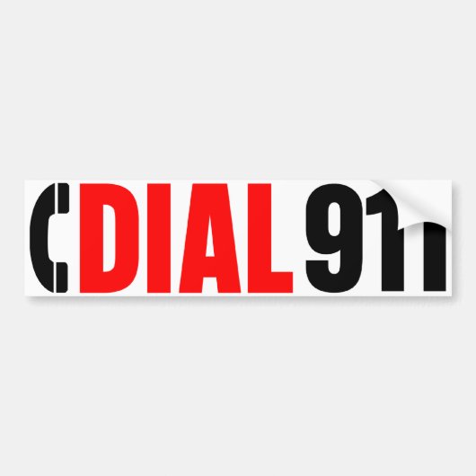 911警察のステッカー2に電話をかけて下さい バンパーステッカー (正面)