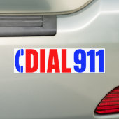 911警察のステッカー3に電話をかけて下さい バンパーステッカー (車上)