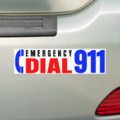 911警察のステッカー5に電話をかけて下さい バンパーステッカー (車上)