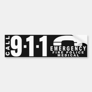 911警察のステッカー9に電話をかけて下さい バンパーステッカー
