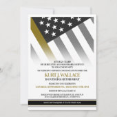 911 ディスパッチャー 薄金ライン フラッグ 引退パーティー 招待状 (正面)