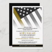 911 ディスパッチャー 薄金ライン フラッグ 引退パーティー 招待状 (正面/裏面)