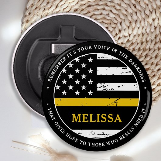 911 Dispatcherシンパーソナライズされた金ゴールドライン 栓抜き