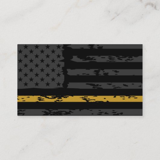 911 Dispatcherシン金ゴールドストライプ線フラグ 名刺 (裏面)