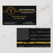 911 Dispatcherシン金ゴールドストライプ線フラグ 名刺 (正面/裏面)