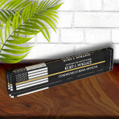 911 Dispatcherシン金ゴールドラインフラグデスク名プレート デスクネームプレート