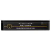 911 Dispatcherシン金ゴールドラインフラグデスク デスクネームプレート (正面)