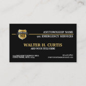 911 Dispatcherシン金ゴールドラインフラグ名刺 名刺 (正面)