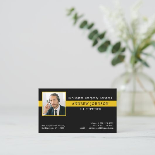 911 Dispatcherフォトエマージェンシーカスタムサービス 名刺 (スタンド正面)