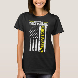911 Dispatcher私はほとんどの女性の薄い金ゴールドラインではない Tシャツ