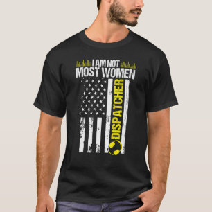 911 Dispatcher私はほとんどの女性の薄い金ゴールドラインではない Tシャツ