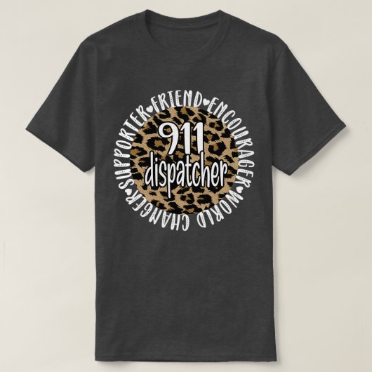 911 Dispatcher薄型イエローライン緊急時操作器 Tシャツ (デザイン正面)