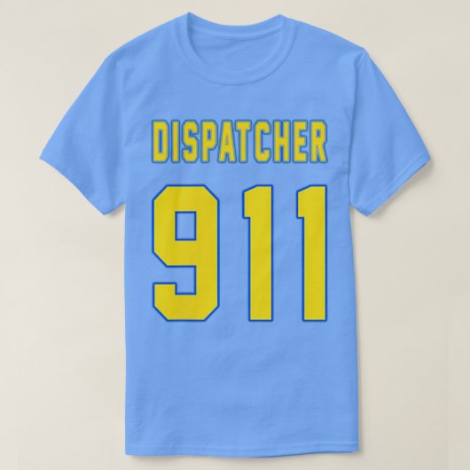 911 Dispatcher(背面に米国旗を付ける) Tシャツ (デザイン正面)