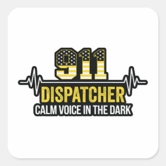 911 Dispatcher Calm Voice in the Dark スクエアシール