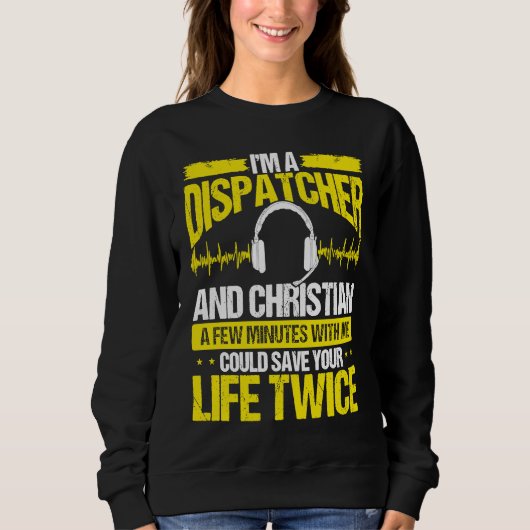 911 Dispatcher Christian Thin Gold Line Dispatch O スウェットシャツ (正面)