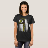 911 Dispatcher Flag Emergency Responder Police Dis Tシャツ (正面フル)