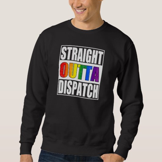 911 Dispatcher Gay Pride LGBTQIA Thin Gold Line スウェットシャツ (正面)