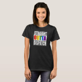 911 Dispatcher  Gay Pride LGBTQIA Thin Gold Line Tシャツ (正面フル)