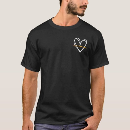 911 Dispatcher Heart  Thin Gold Line Police Dispat Tシャツ (正面)