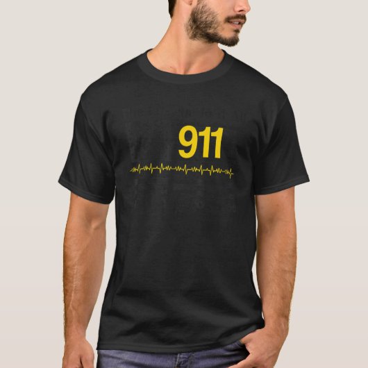 911 Dispatcher Hero Usフラグ緊急ディスパッチャ2 Tシャツ (正面)