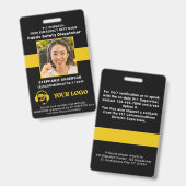 911 Dispatcher IDカスタムフォトシン金ゴールドライン バッジ (正面＆裏面)