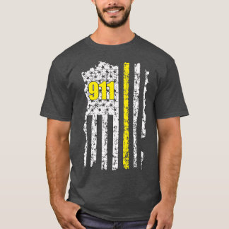 911 Dispatcher Operator American Flag 911オペレータ Tシャツ