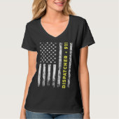 911 Dispatcher Thin Yellow Line Dispatch US Americ Tシャツ (正面)