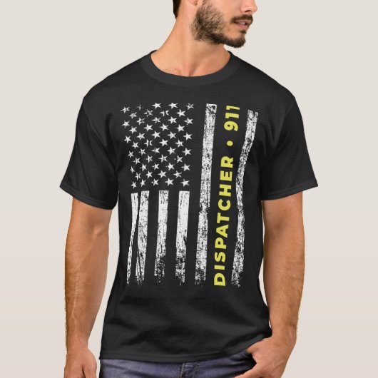 911 Dispatcher Thin Yellow Line Dispatch US Americ Tシャツ (正面)