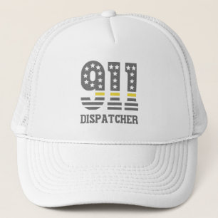 911 Dispatcher USAフラグシンイエローラインエマージェンシー キャップ