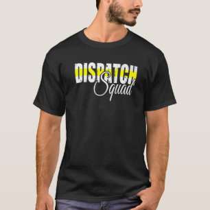 911 Dispatcher Usaフラグ薄い黄色い線ディスパッチ Tシャツ