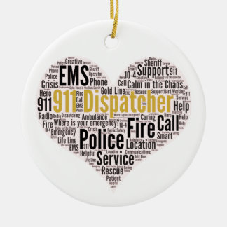 911 Dispatcher Word Cloudセラミックオーナメント セラミックオーナメント