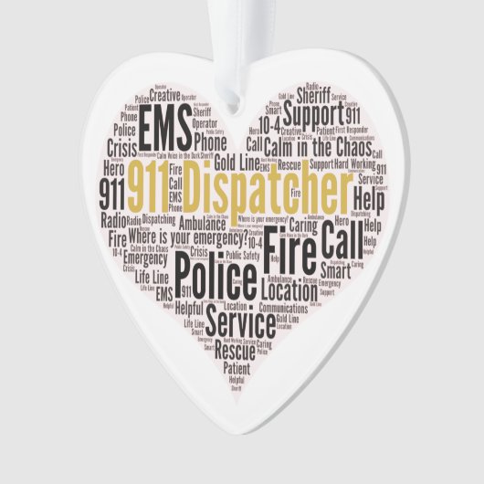 911 Dispatcher Word Cloud オーナメント (正面)