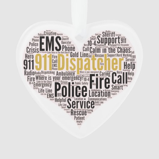 911 Dispatcher Word Cloud オーナメント (正面)