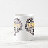 911 Dispatcher Word Cloud コーヒーマグカップ (中央)