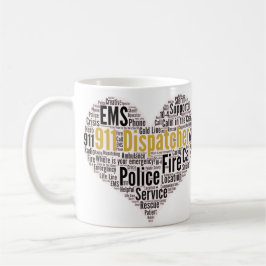 911 Dispatcher Word Cloud コーヒーマグカップ