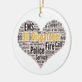 911 Dispatcher Word Cloud セラミックオーナメント (左)