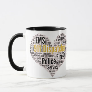 911 Dispatcher Word Cloud マグカップ