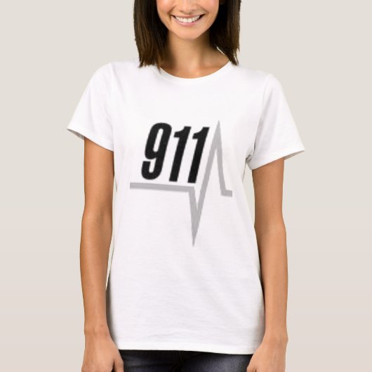 911 EKGのストリップ Tシャツ (正面)