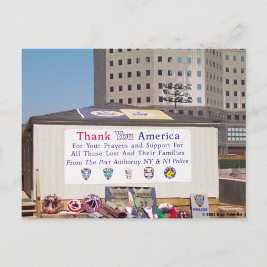 911 Ground Zero Thank You America ポストカード (正面)