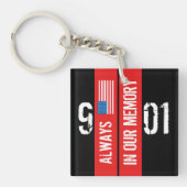 911 Memorial Black Red Keychain キーホルダー (正面)