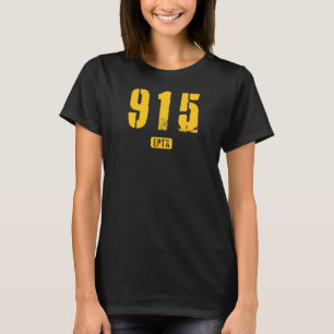 915 EPTX El Paso TXラフ・ステンシルデザイン Tシャツ