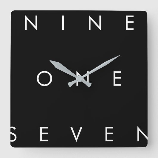 917市外局番 スクエア壁時計 (正面)