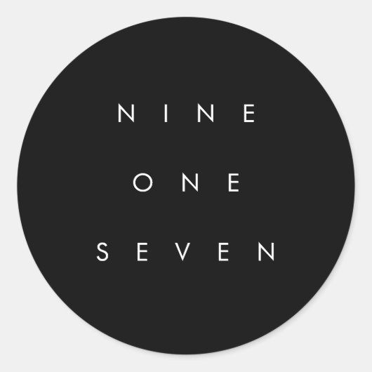 917市外局番 ラウンドシール (正面)