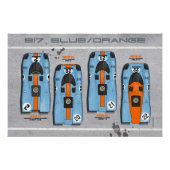 917 Blue - Orange Design ポスター (正面)