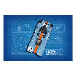 917 Daytona Blueprint ポスター