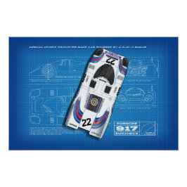 917 Martini Blueprint ポスター