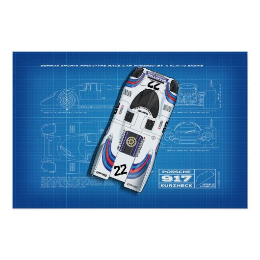 917 Martini Blueprint ポスター (正面)